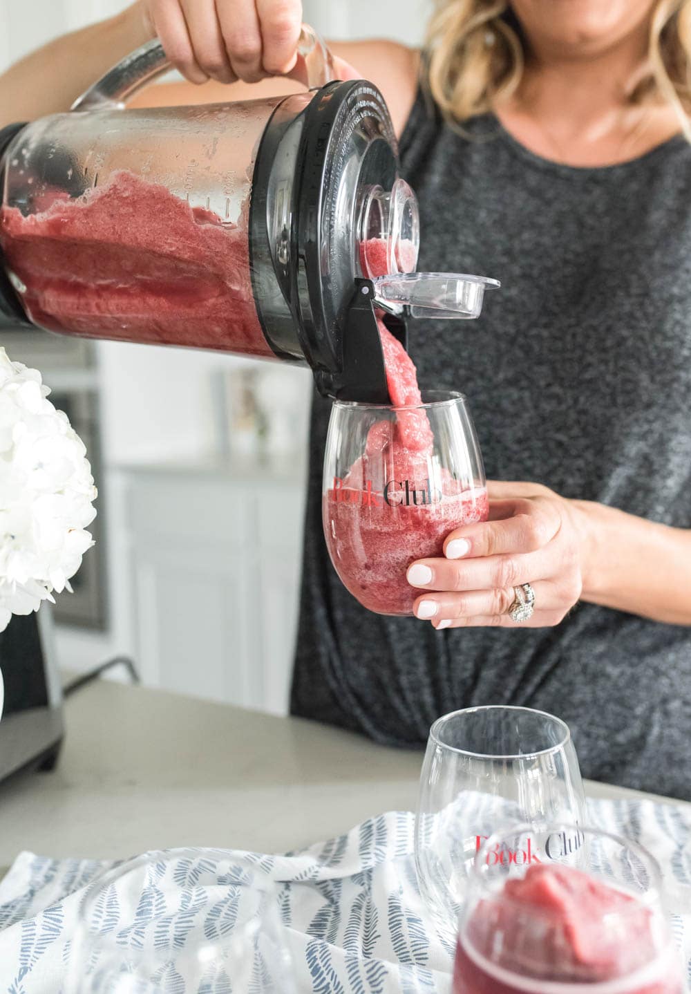 A delicious Spicy Wine Frosé Cocktail Recipe to celebrate a girls night in to watch Book Club! #ad #Bookclub