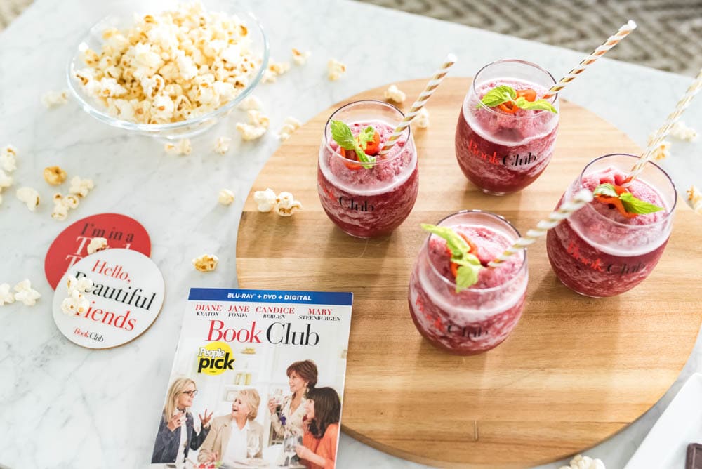 A delicious Spicy Wine Frosé Cocktail Recipe to celebrate a girls night in to watch Book Club! #ad #Bookclub