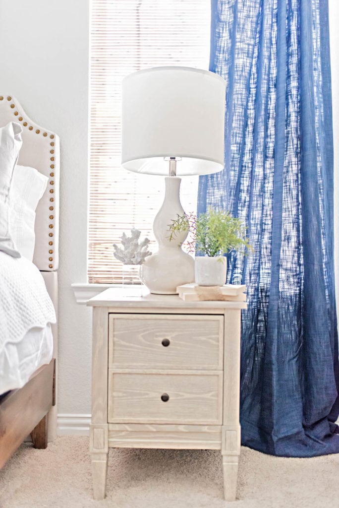Blue and White Coastal Guest Bedroom Reveal - A Blissful Nest