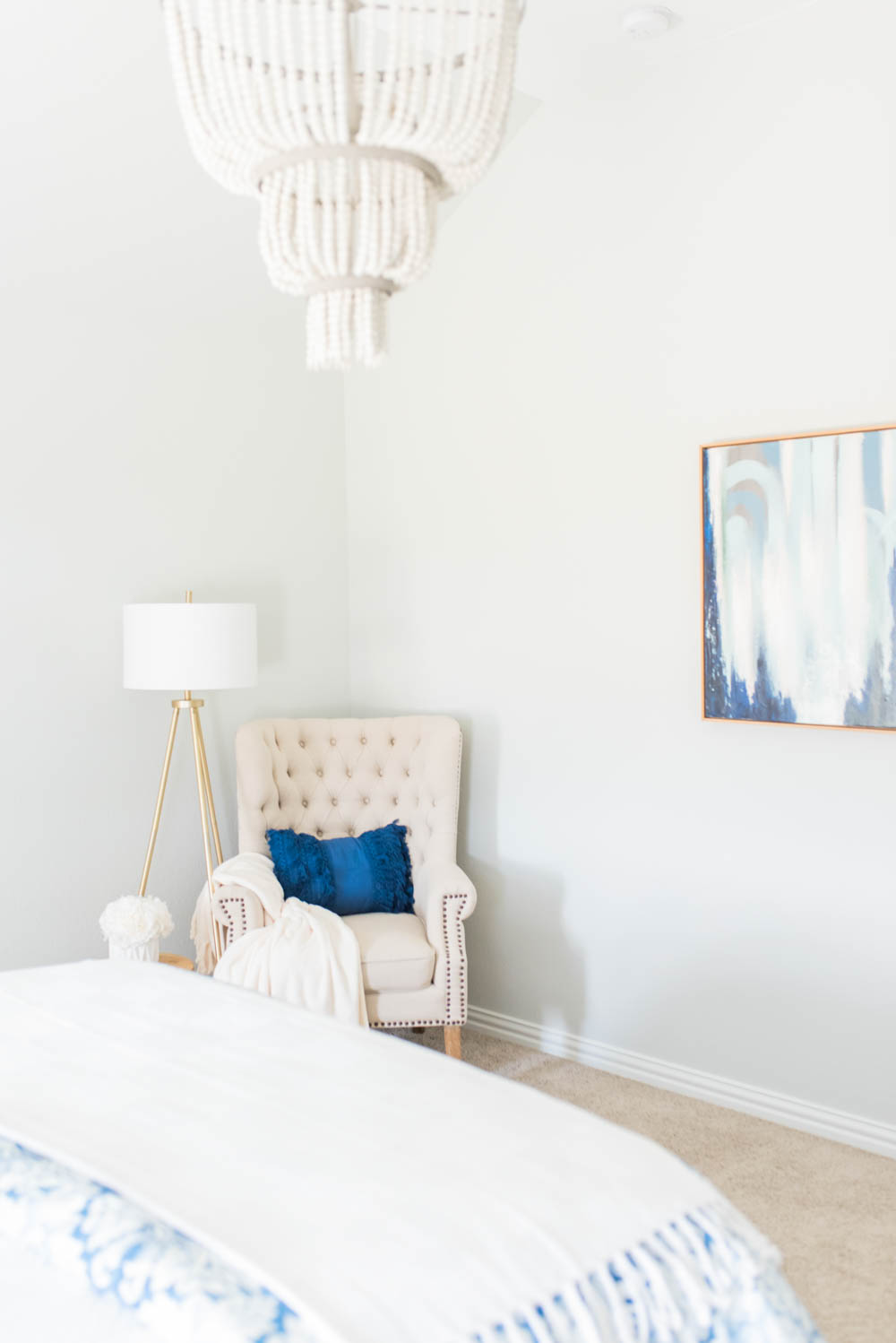 Blue and White Coastal Guest Bedroom Reveal #guestbedroom #bedroomideas #ABlissfulNest