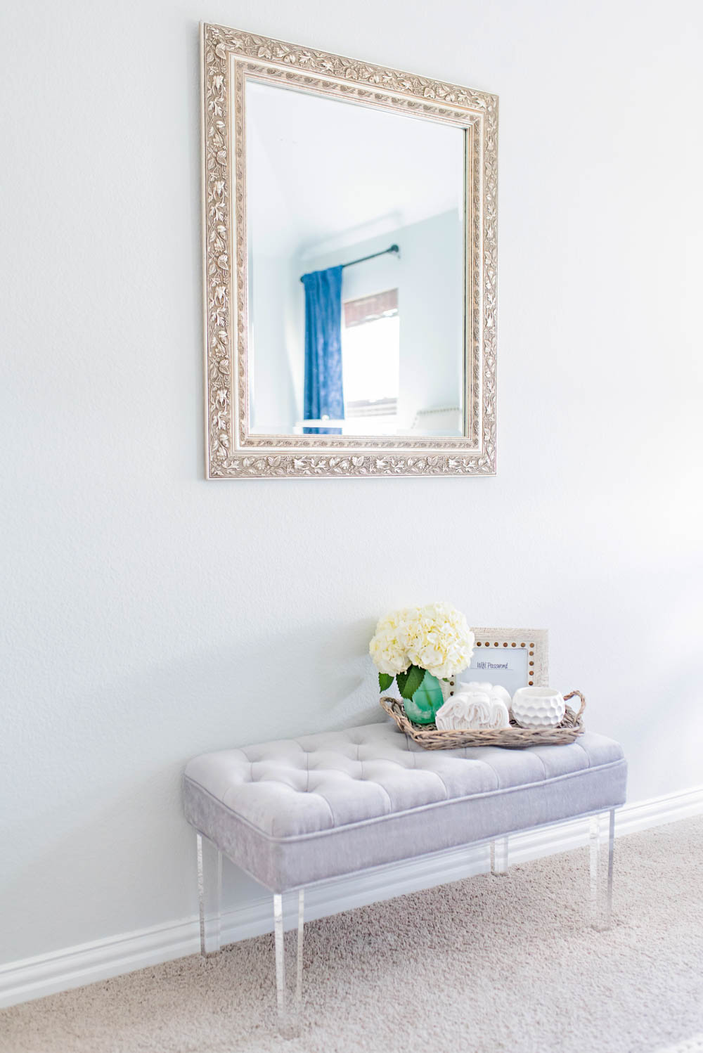 Blue and White Coastal Guest Bedroom Reveal #guestbedroom #bedroomideas #ABlissfulNest