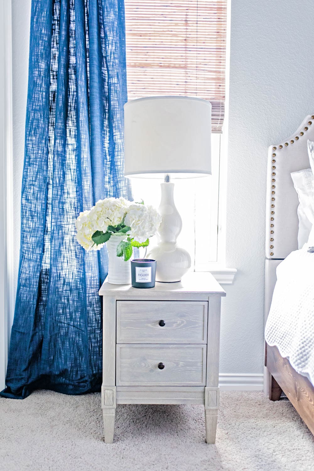 Blue and White Coastal Guest Bedroom Reveal #guestbedroom #bedroomideas #ABlissfulNest