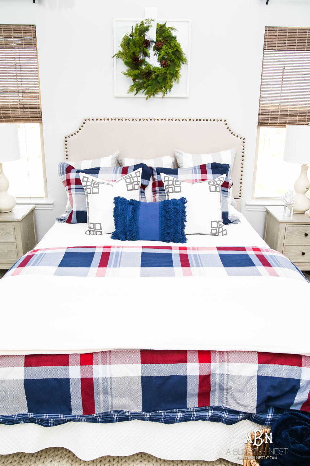 Jazz up your guest bedroom with beautiful plaid bedding and cozy essentials from Kohl's! #ad #WinterBedding #KohlsFinds #guestbedroom #plaid