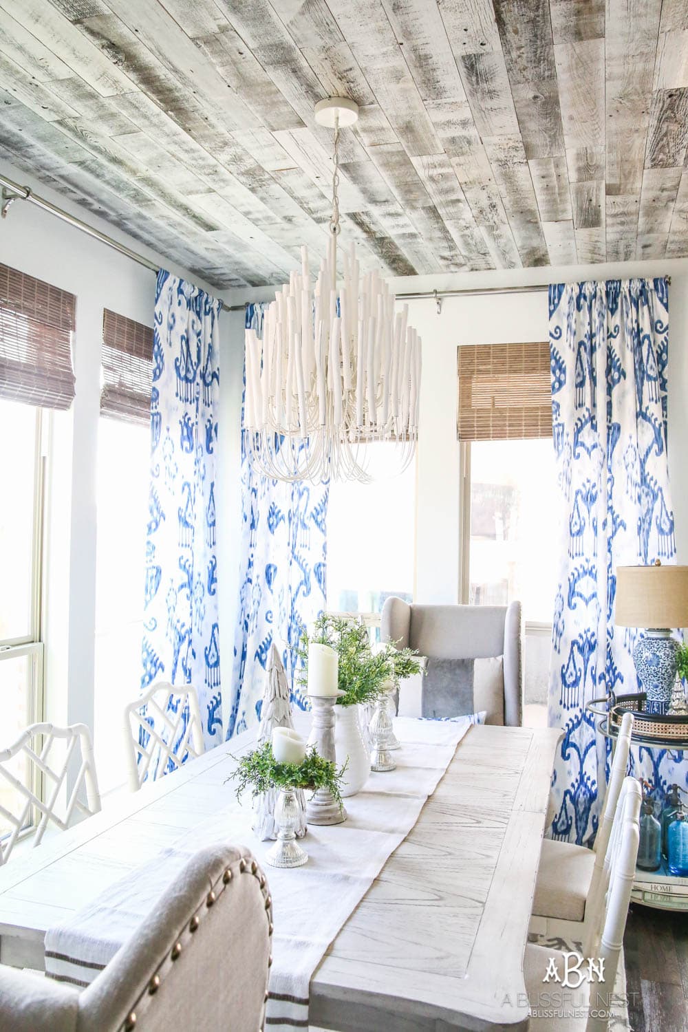 Blue and White Breakfast Room Sources + Details