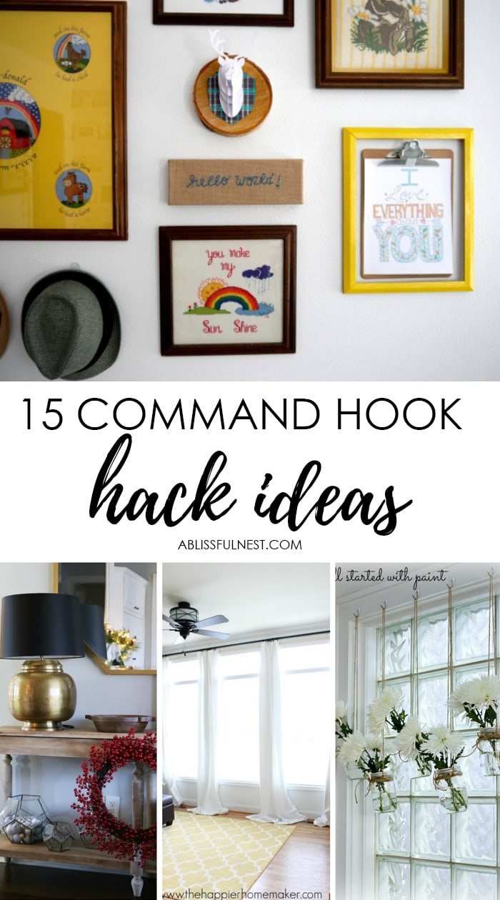 Look no further for the BEST ideas to use command hooks in your home! #ABlissfulNest #organization