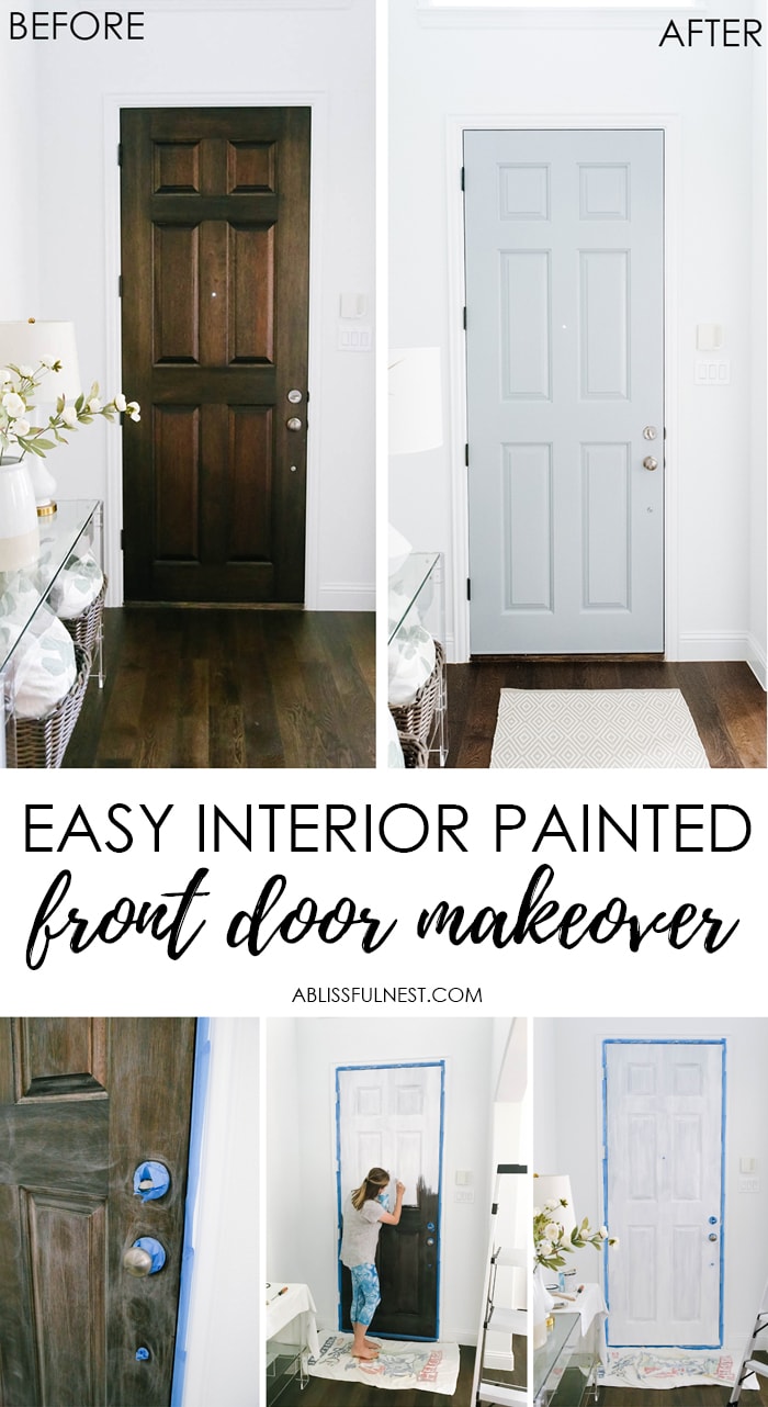 Interior Painted Front Door Makeover - Easy Entryway Update