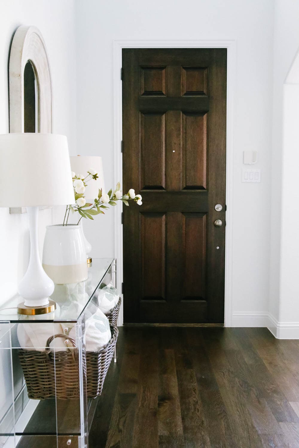 Interior Painted Front Door Makeover - Easy Entryway Update