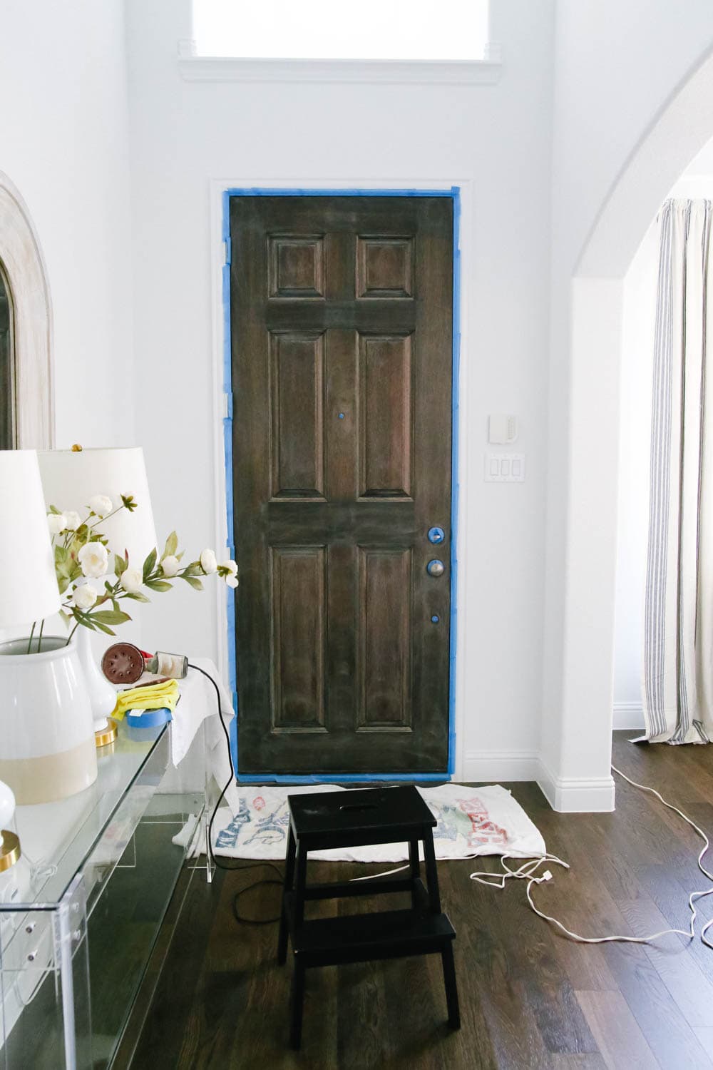 Interior Painted Front Door Makeover - Easy Entryway Update