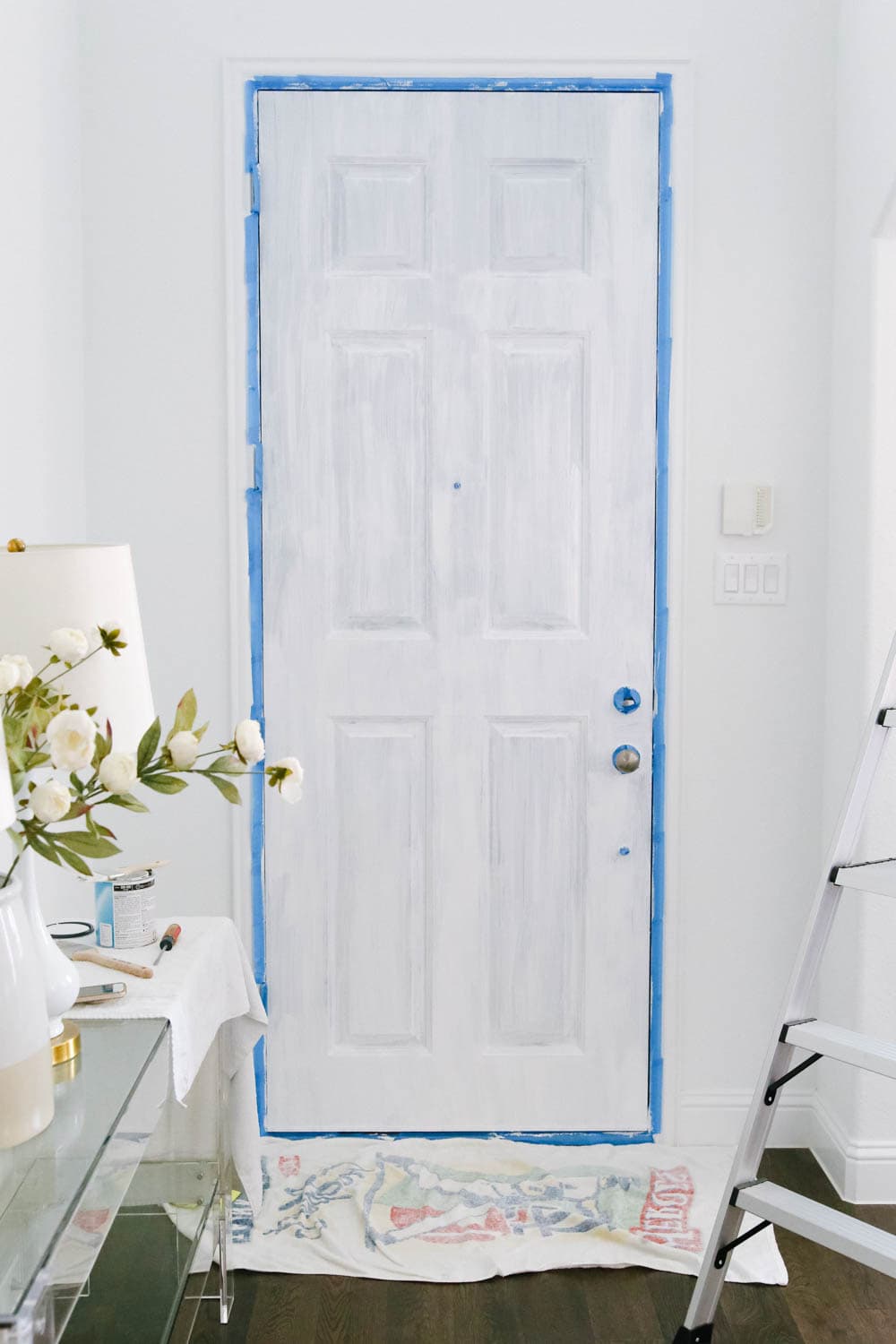 Interior Painted Front Door Makeover - Easy Entryway Update