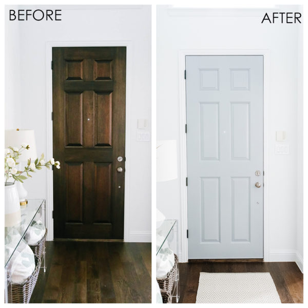 Interior Painted Front Door Makeover - Easy Entryway Update