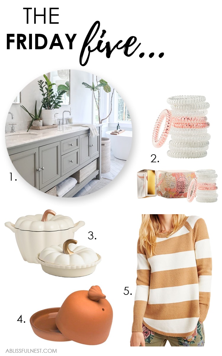 Bathroom inspiration, fall cooking tips and cozy sweater finds. #ABlissfulNest