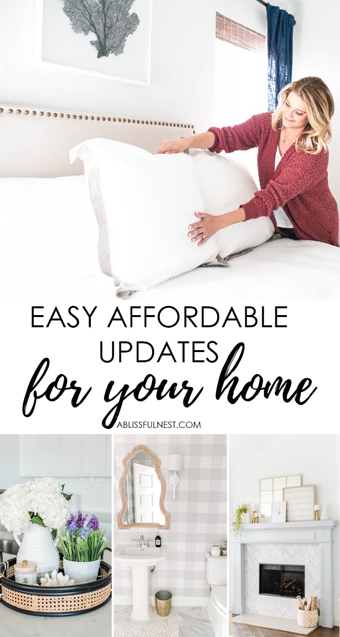 So many easy updates for your home that are affordable to refresh your home for the new year. #ABlissfulNest #homeupdates #designtips