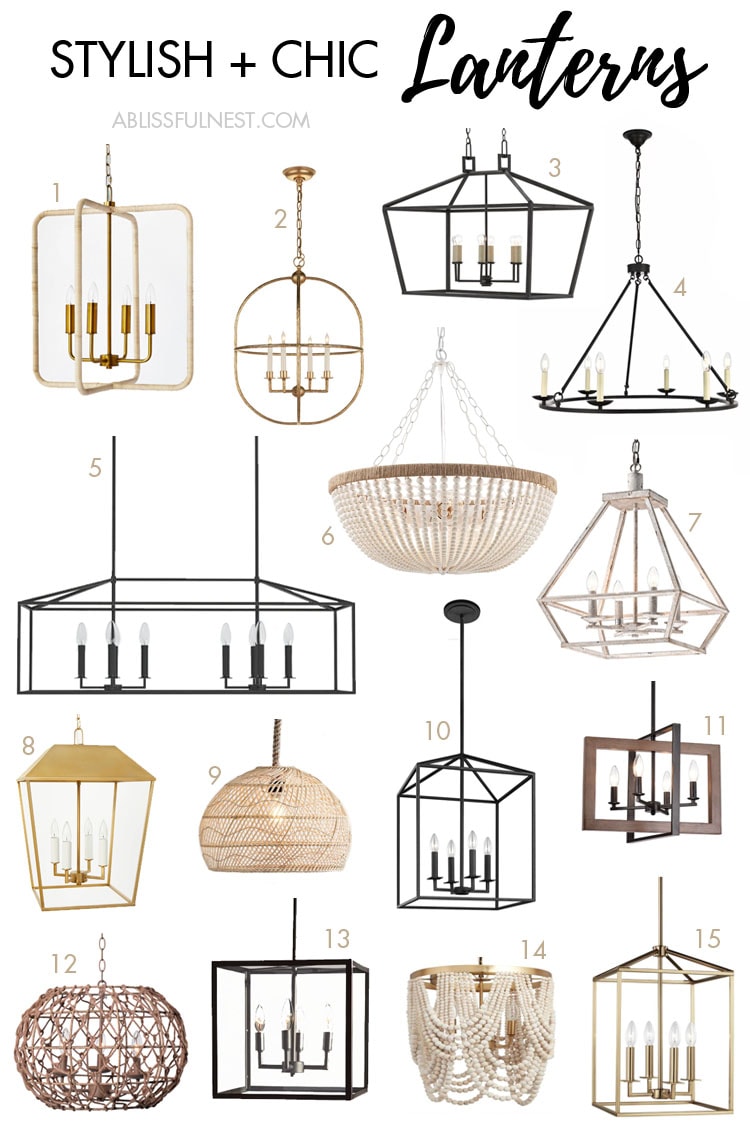 Stylish and chic lantern lighting fixtures for your home! #ABlissfulNest