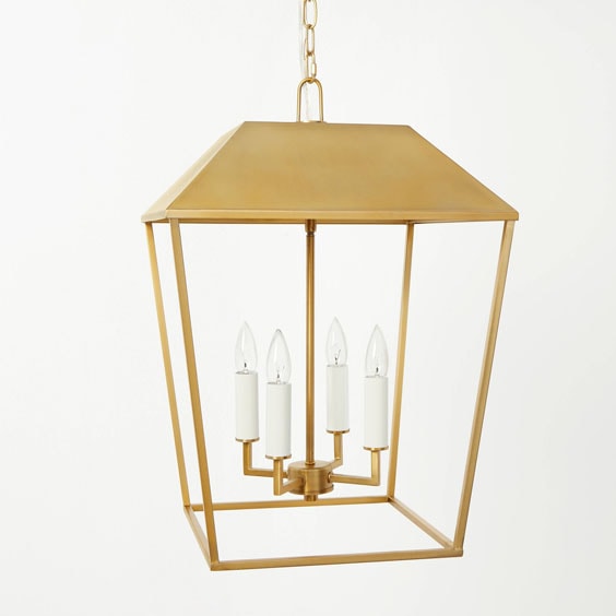 This gold pendant light is perfect for an entryway or in your dining room! #ABlissfulNest