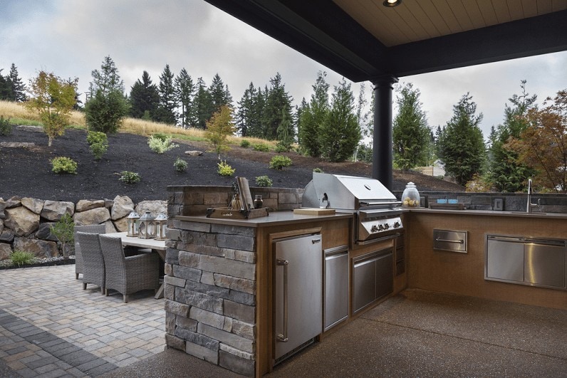 serene outdoor bar with a view