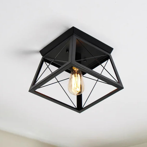 This black square flush mount is the perfect addition to your entryway, guest bathroom or hallway! #ABlissfulNest