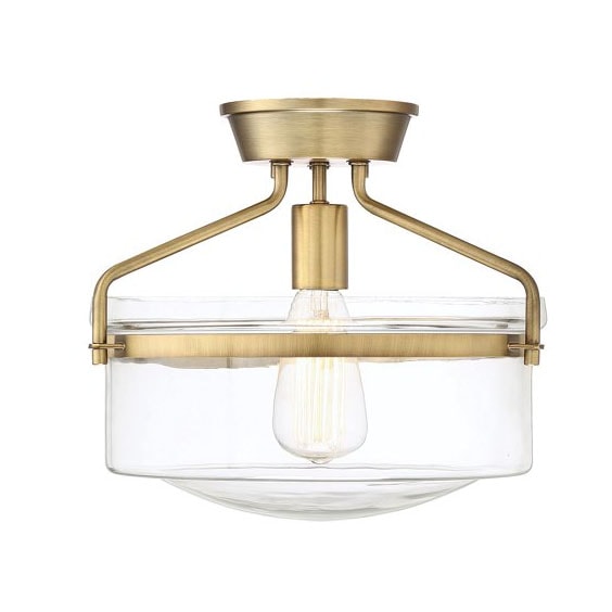 This gold, minimalistic semi flush mount light is stunning! #ABlissfulNest