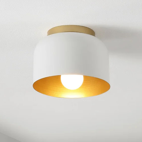 This shaded dome flush mount is so modern and sleek! #ABlissfulNest