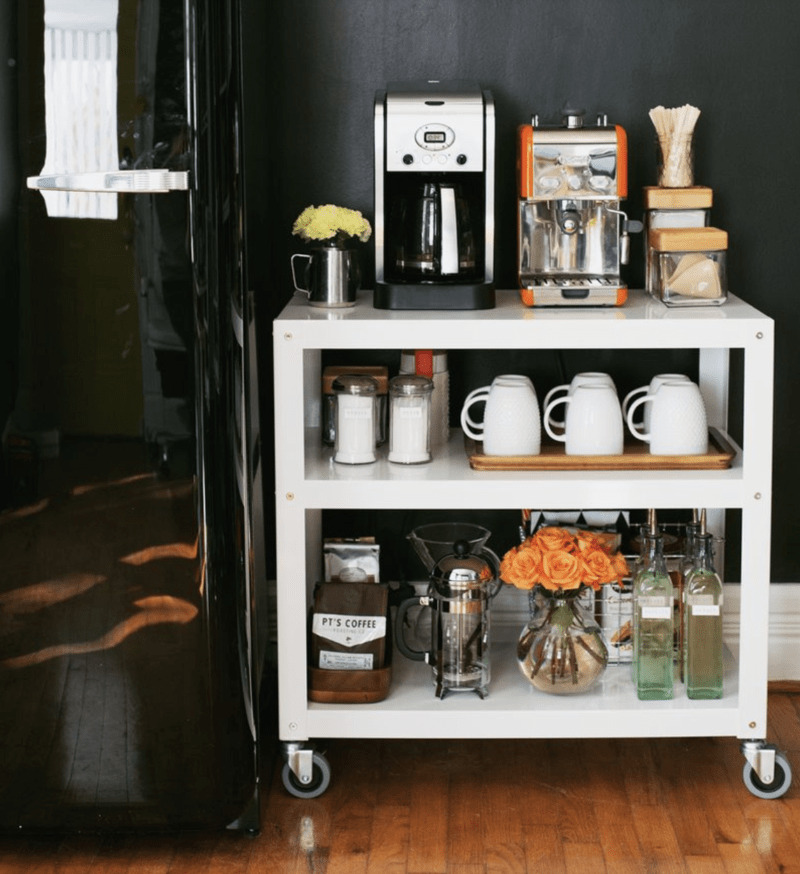 Organize Your Coffee Station with this Charming Black Wooden