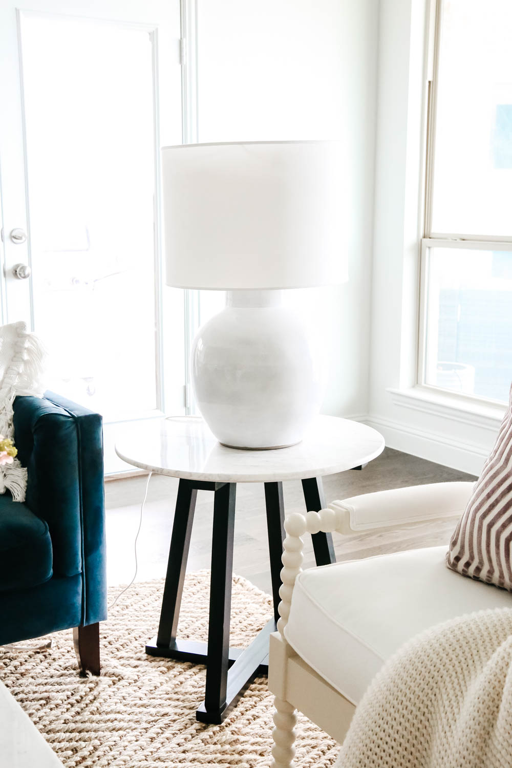 Side table from McGee and Co collection at Target, living room inspiration. #livingroom #livingroomdecor #hometour #ABlissfulNest