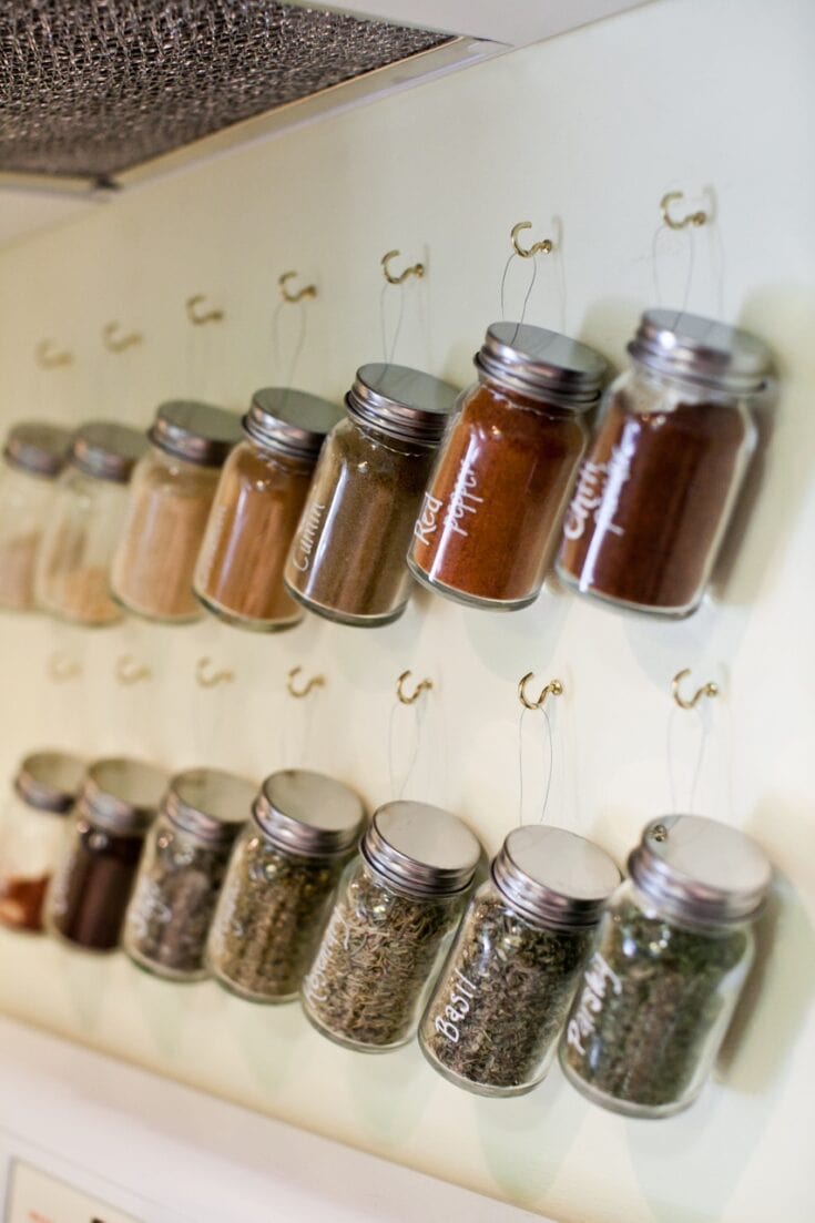 Mason Jar Spice Storage - Saw Nail and Paint