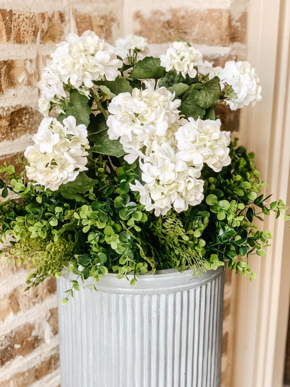 Outdoor Planter With Artificial Flowers, Outdoor Artificial Flowers