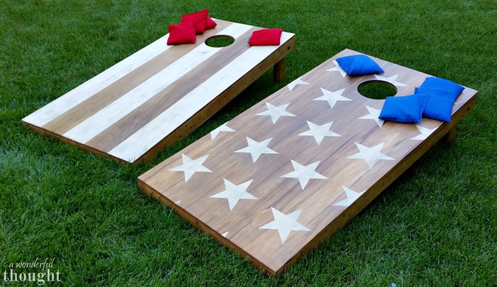 Obsessed with this easy tutorial on how to make cornhole boards