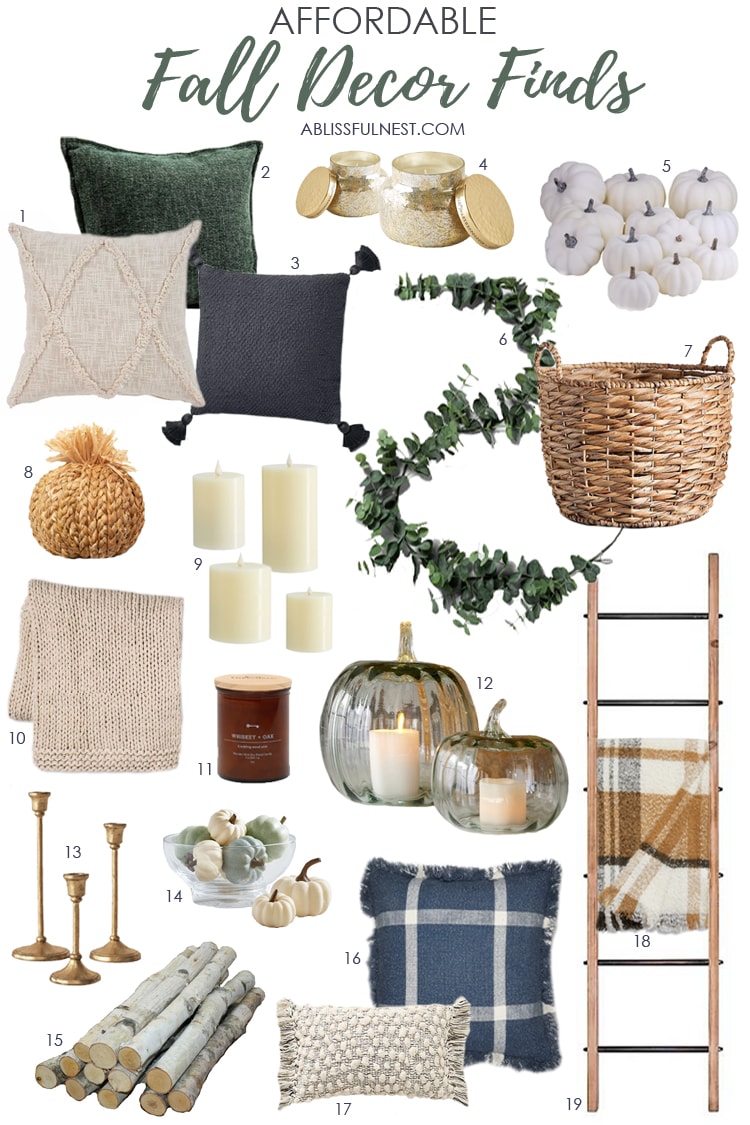 Affordable decor for fall to refresh your space for the season. #ABlissfulNest #falldecor