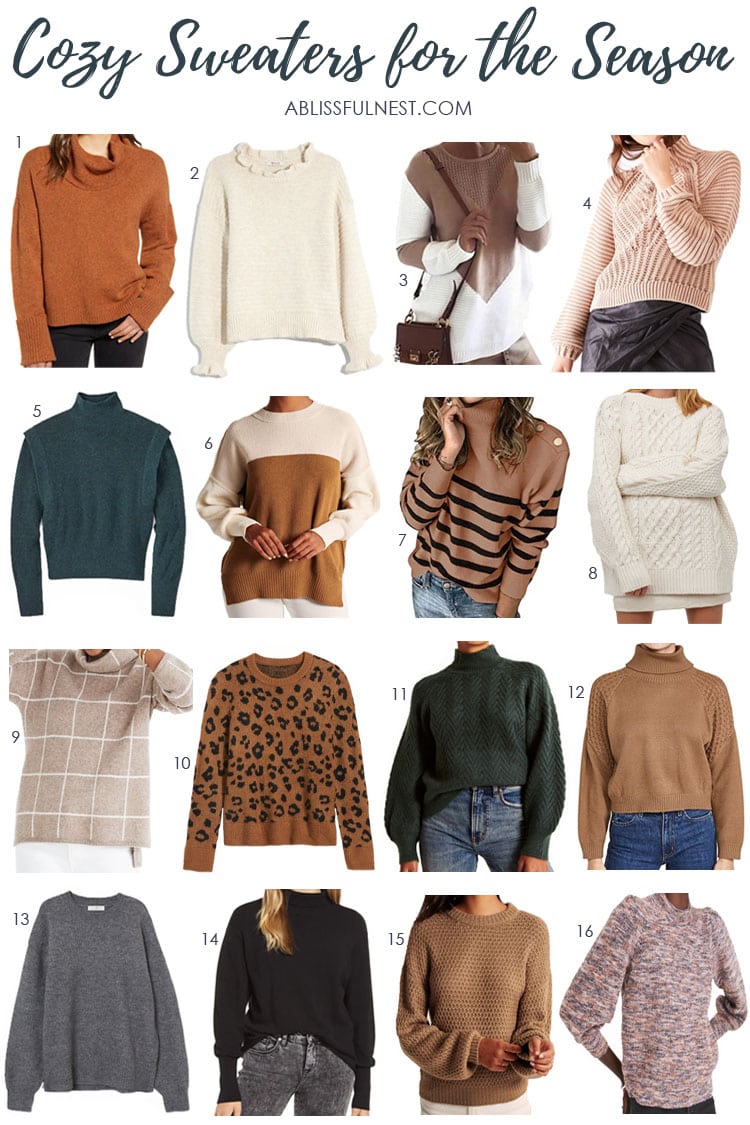 Cozy Sweaters for the Season - A Blissful Nest