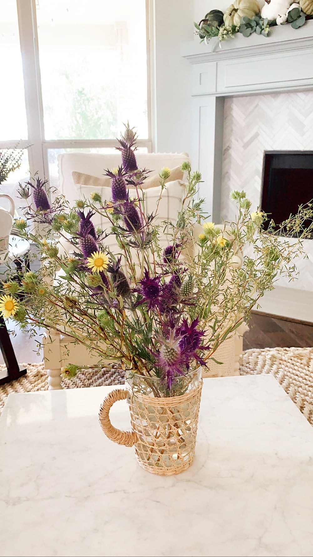 Forage from the outdoors for a unique fall display. #ABlissfulNest #falldecor