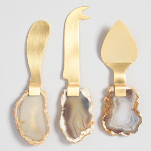 The prettiest agate cheese knife set that is the perfect hostess gift! #ABlissfulNest