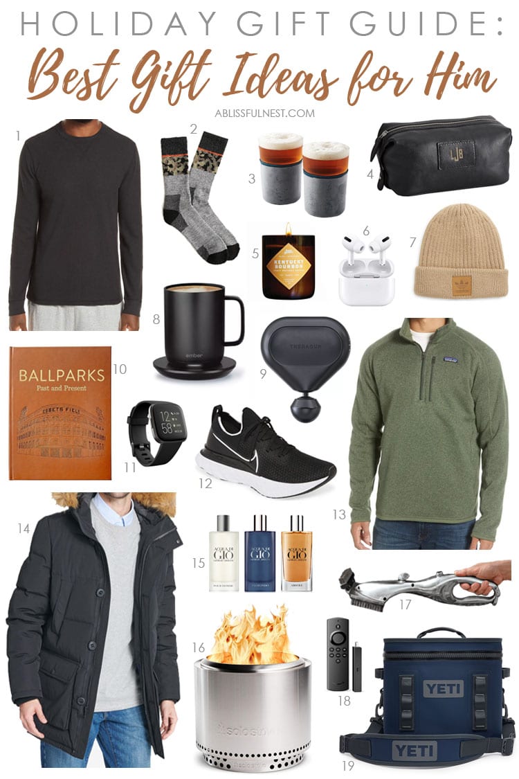 A comprehensive selection of gift ideas for men for the holiday season. #ABlissfulNest #giftideas #christmasgift