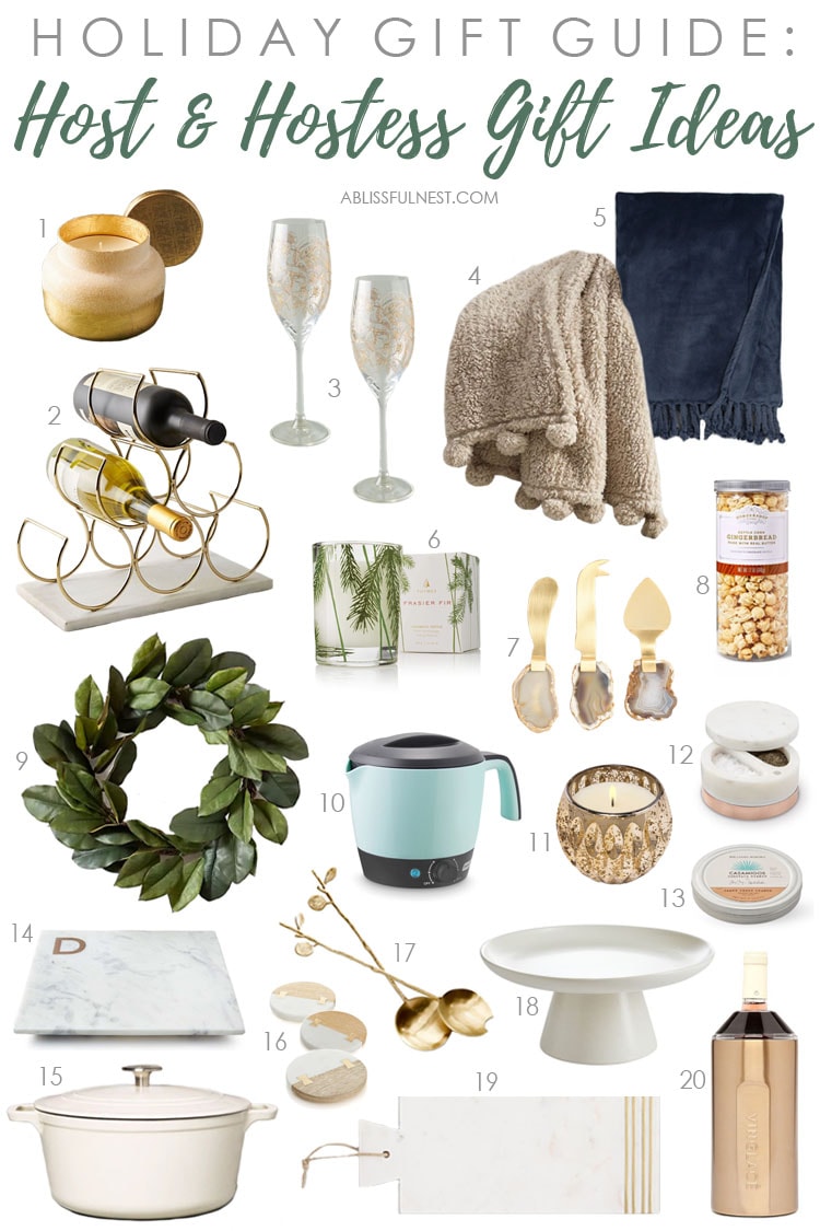 A comprehensive selection of gift ideas for hostess gift ideas for the holiday season. #ABlissfulNest #giftideas #christmasgift