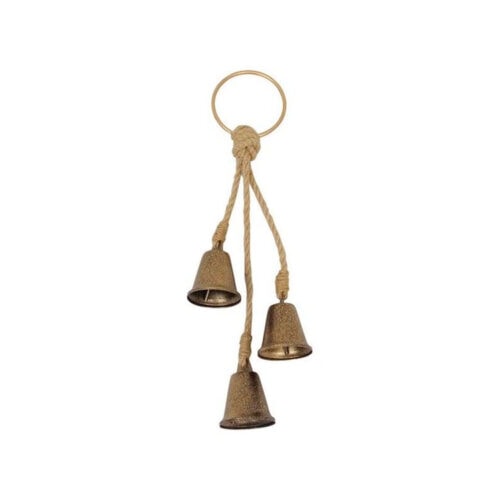 These hanging gold bells are such a fun piece to add to your holiday decor! #ABlissfulNest