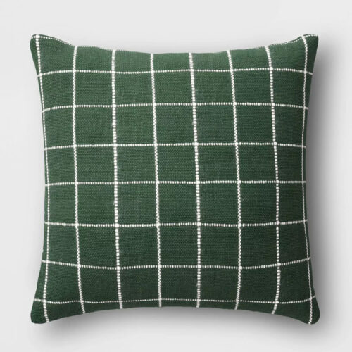 This green woven throw pillow is a must have this holiday season! #ABlissfulNest