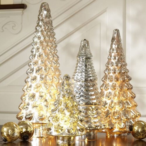 These mercury glass Christmas trees are so pretty and perfect to add to your home this holiday season! #ABlissfulNest