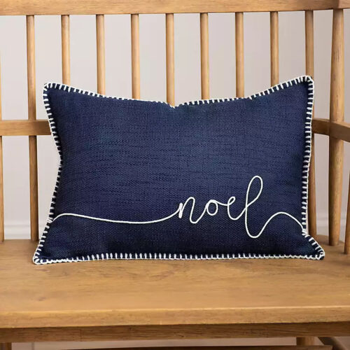 This navy NOEL throw pillow is a must-have to change things up with your holiday decor! #ABlissfulNest