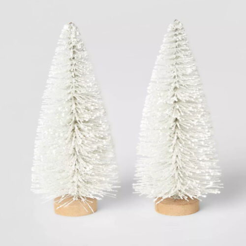 These white bottle brush trees are only $5! #ABlissfulNest