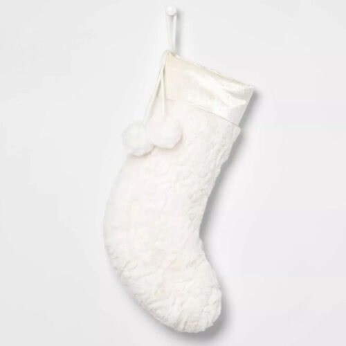 This faux fur Christmas stocking is only $15! #ABlissfulNest