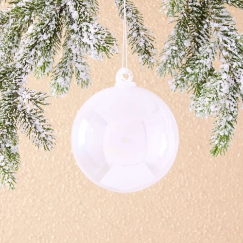 This white iridescent Christmas tree ornament is simple but beautiful! #ABlissfulNest