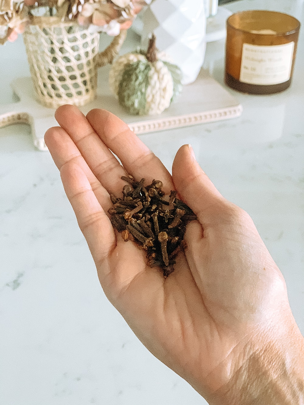 Such an easy and delicious smelling orange clove pomander to add to your fall tables and to decorate with. #ABlissfulNest #fall #appetizer