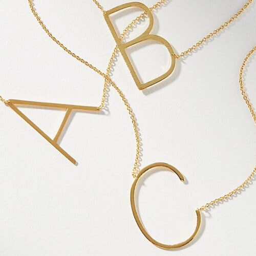 This gold monogram necklace is such a great gift idea! #ABlissfulNest