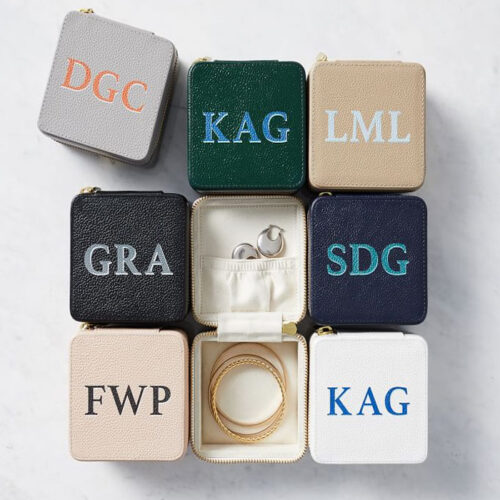 This monogrammed travel jewelry case is such a fun gift idea! #ABlissfulNest