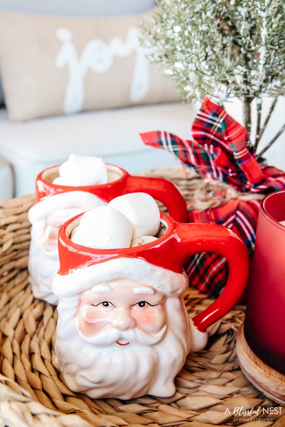 Easy and affordable holiday home decor ideas for any space. #ABlissfulNest #christmasdecor #christmas