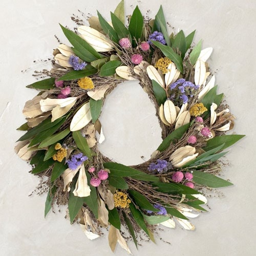 This floral wreath is so colorful and a perfect find for spring! #ABlissfulNest