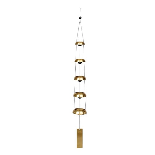 This gold wind chime is SO pretty and perfect to add to your porch or patio this spring! #ABlissfulNest