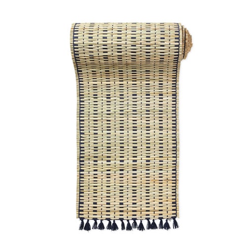 This woven table runner is so pretty for your outdoor dining table! #ABlissfulNest