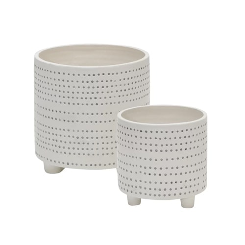 These dotted ceramic planters come in a set and are so fun! #ABlissfulNest