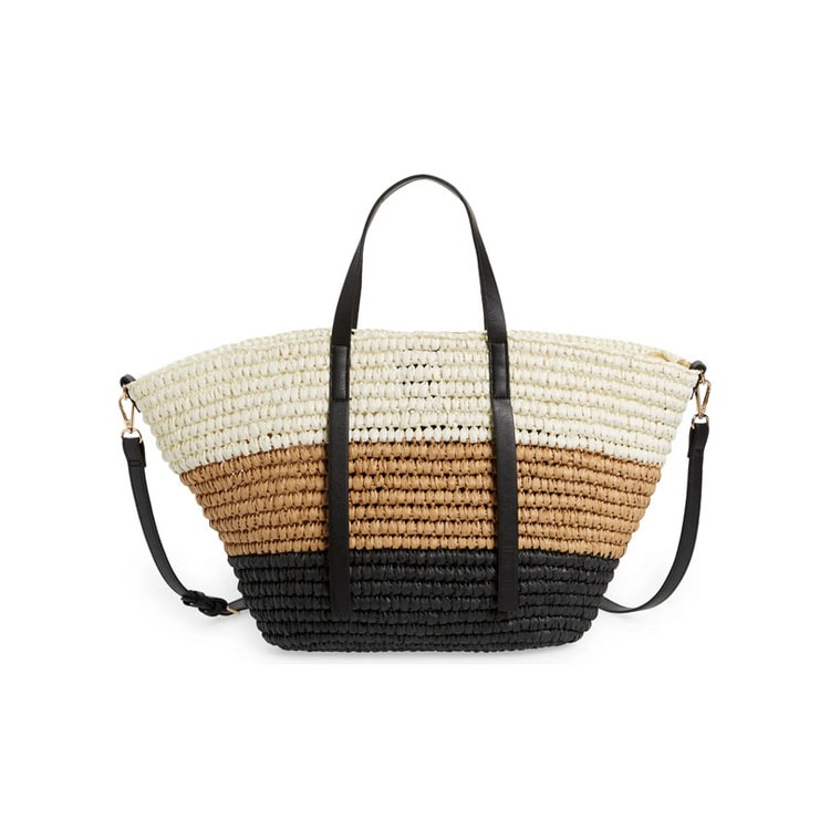 This colorblock straw tote is perfect for summer and so affordable! #ABlissfulNest