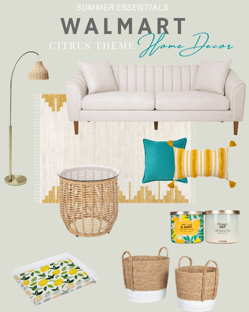 Fresh summer accents for your home with citrus themed decor pieces from Walmart. #ABlissfulNest #ad #WalmartHome
